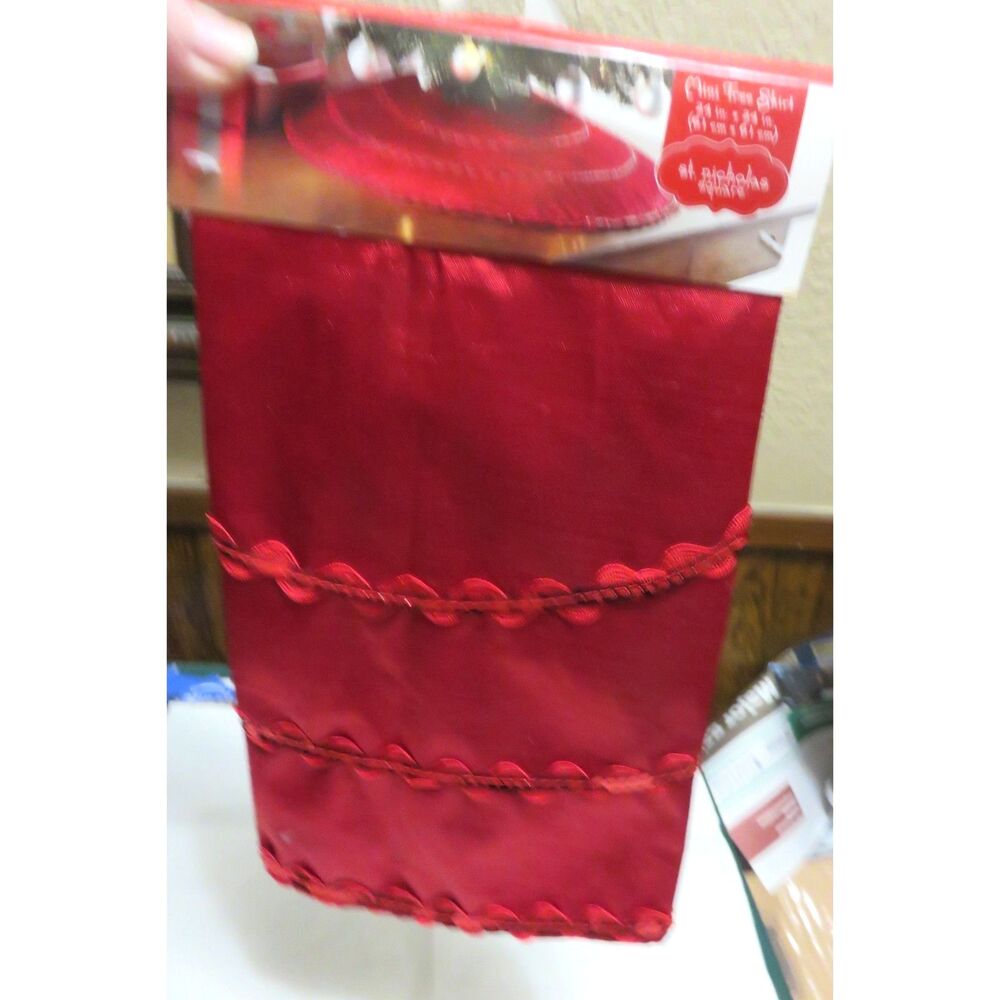 New in Package St Nicholas Square mini Tree Skirt with Sequin trim